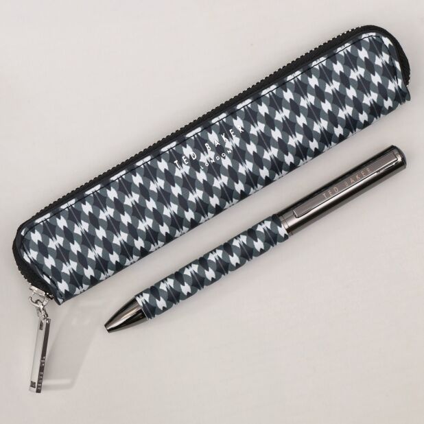 Ted Baker Wilberg Printed Weave PU Pen Set | Black