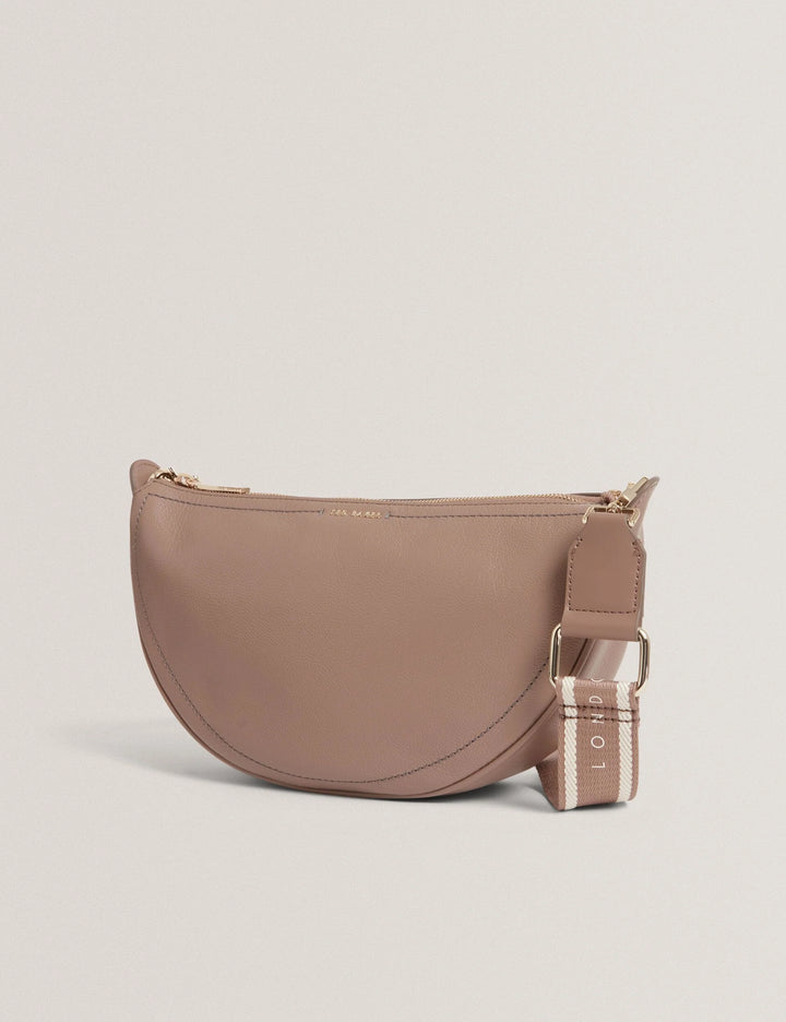 Ted Baker Webbing Strap Leather Sling Crossbody Bag | Taupe