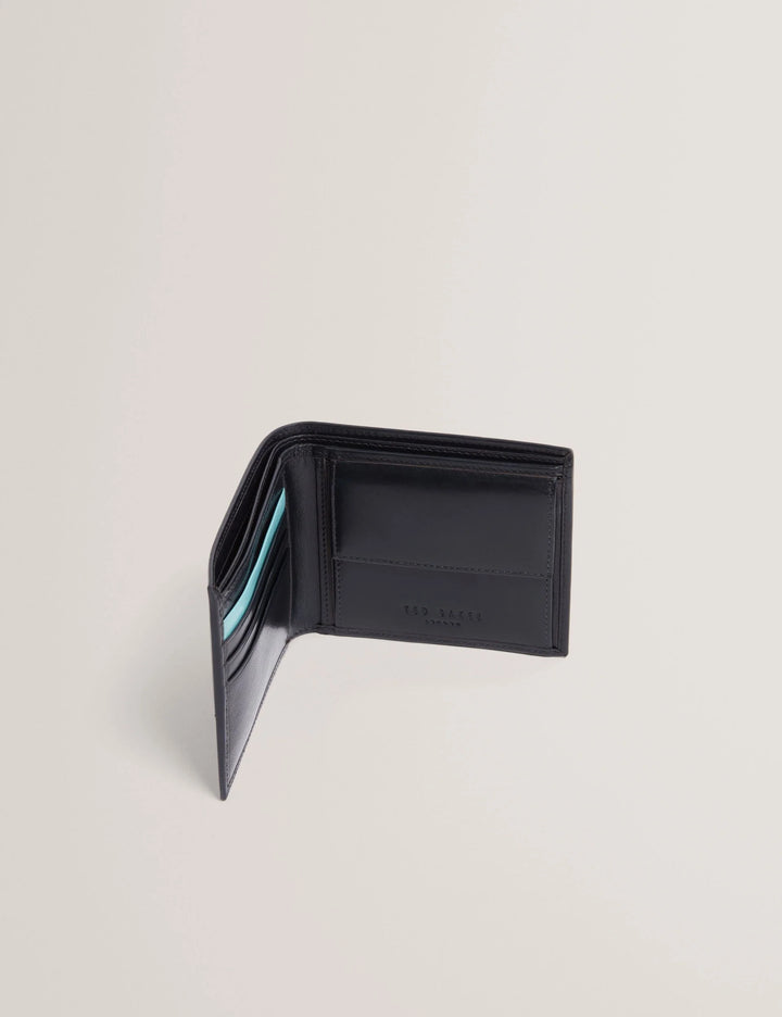 Ted Baker Embossed Corner Leather Coin Wallet | Navy