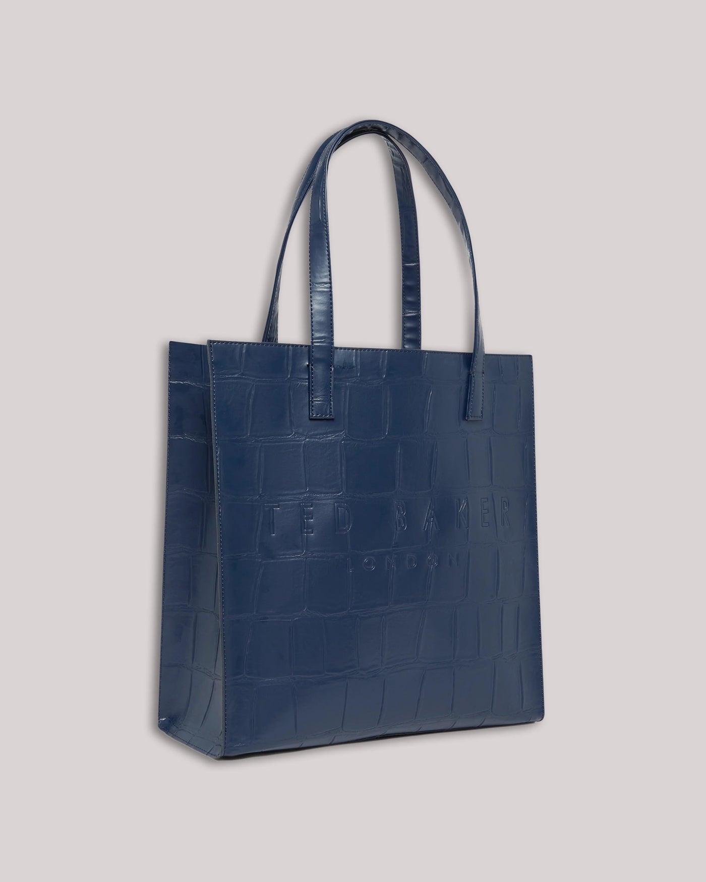 Ted Baker Croccon Large Croc Texture Icon Tote Bag | Navy