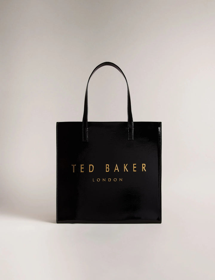 Ted Baker Crinkon Large Crinkle Faux Leather Icon Tote Bag | Black