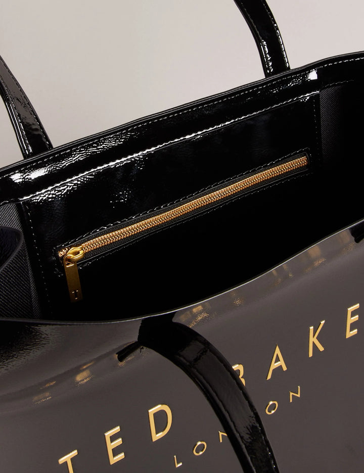 Ted Baker Crinkon Large Crinkle Faux Leather Icon Tote Bag | Black