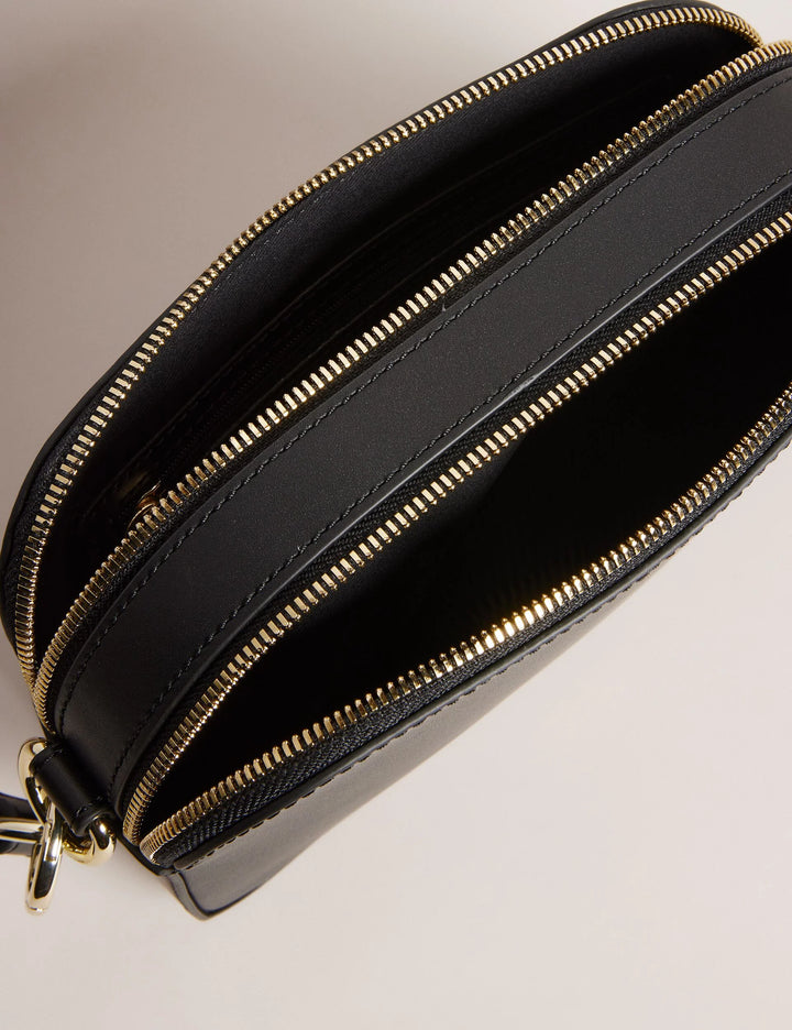 Ted Baker Darcelo Leather Double Zip Crossbody Camera Bag | Jet Black