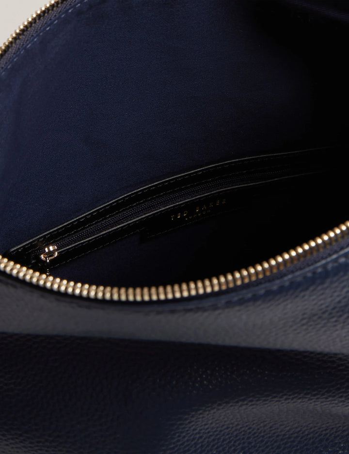 Ted Baker Essaya Leather Webbing Strap Fold Over Backpack | Navy