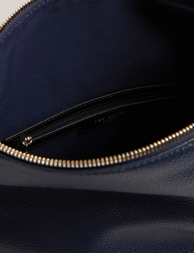 Ted Baker Essaya Leather Webbing Strap Fold Over Backpack | Navy