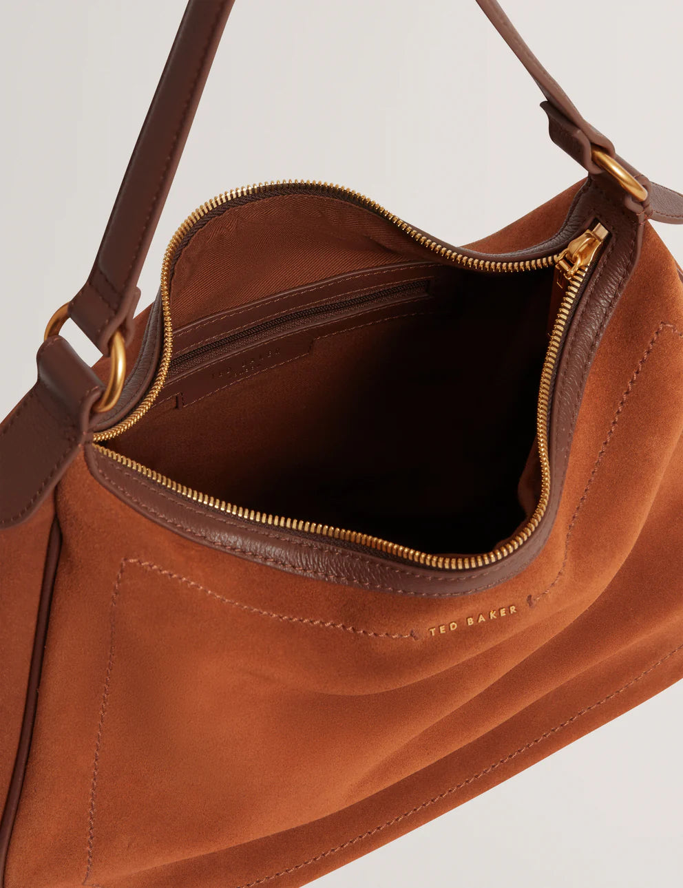 Ted Baker Samiyra Webbing Suede Hobo Bag | Brown