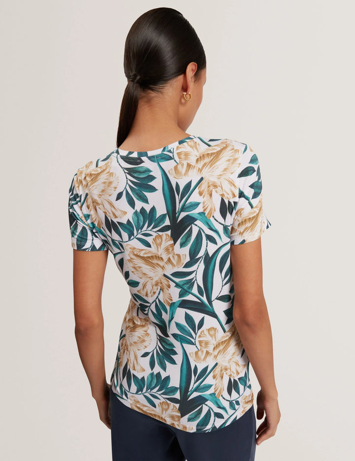 Ted Baker Tulip Print Fitted Short Sleeve T-Shirt | Cream