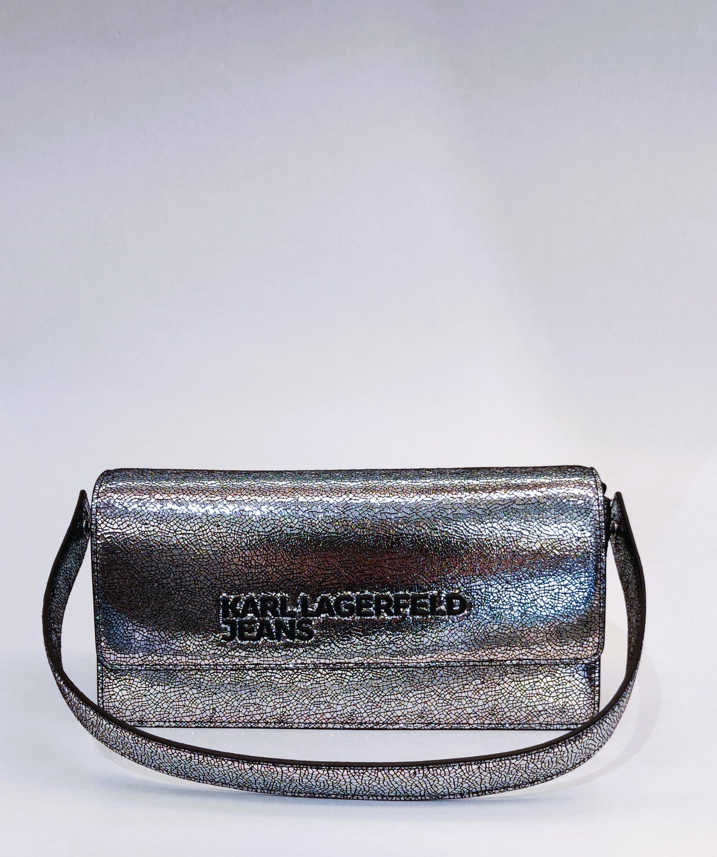 Karl Lagerfeld Logo Crossbody Bag | Silver