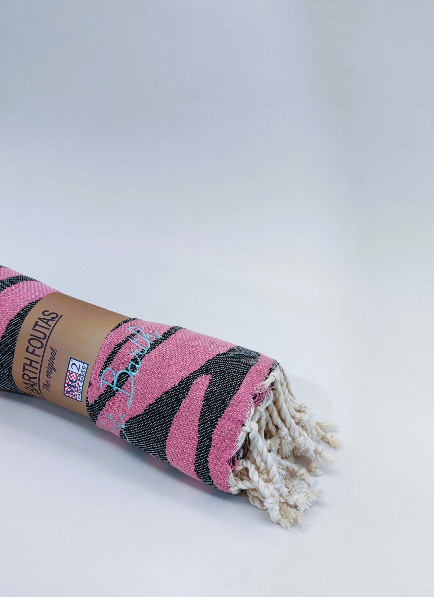 MC2 Saint Barth Foutas Jacquard Towel Zebra | Pink