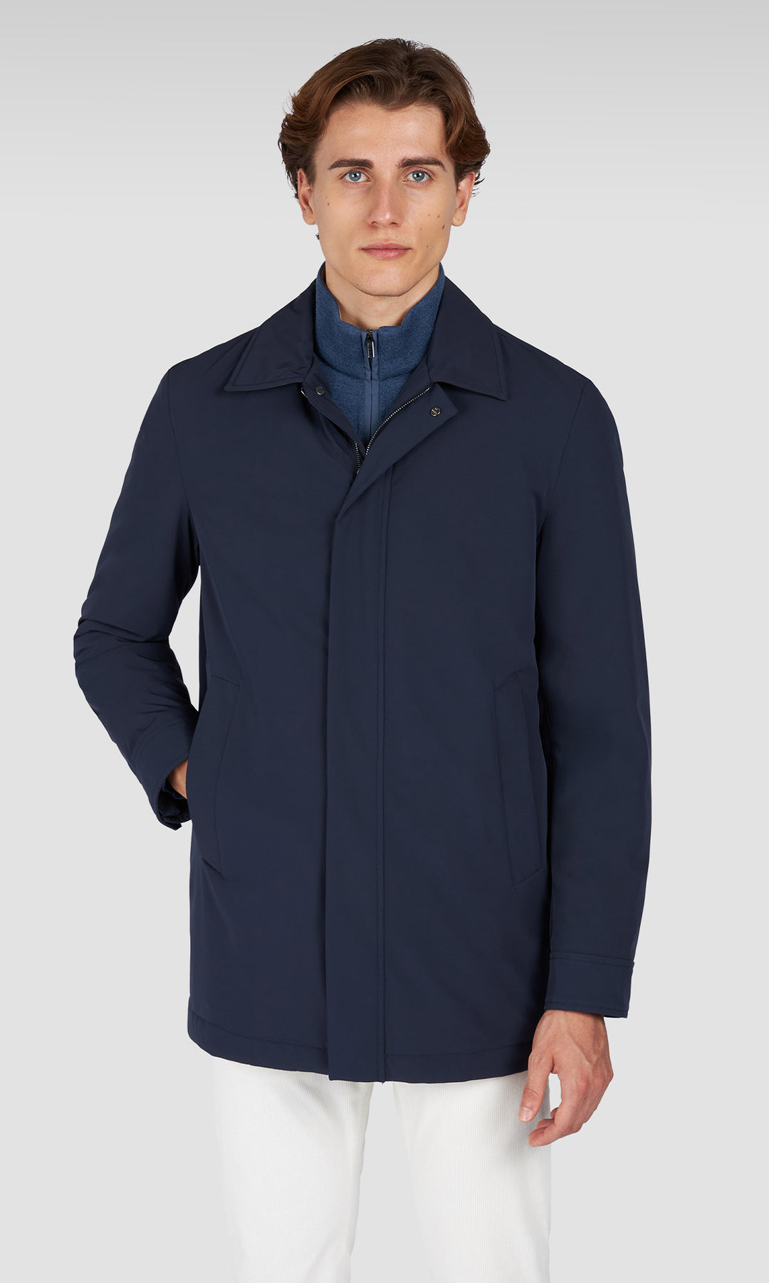 Paul & Shark Typhoon Re-4X4 Stretch Carcoat with Shirt Collar | Navy