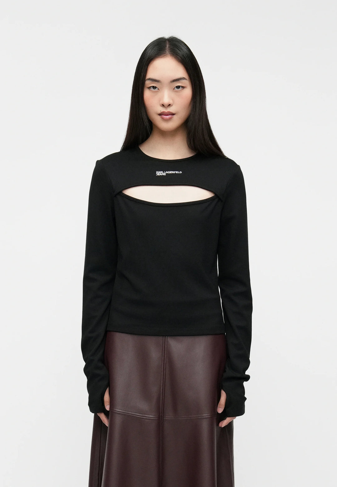 Karl Lagerfeld Milano Cut Out Women's Top | Black