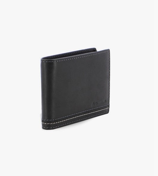 La Martina Men's Leather Wallet with Coins Pocket | Black