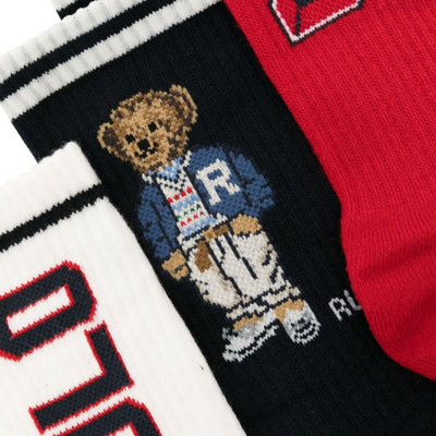 Ralph Lauren 3 Pack Socks Gift Box | Navy/Red/Ivory