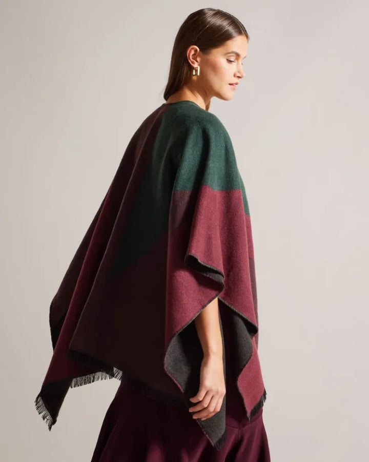 Ted Baker Suffia Buckle Poncho | Dark Red