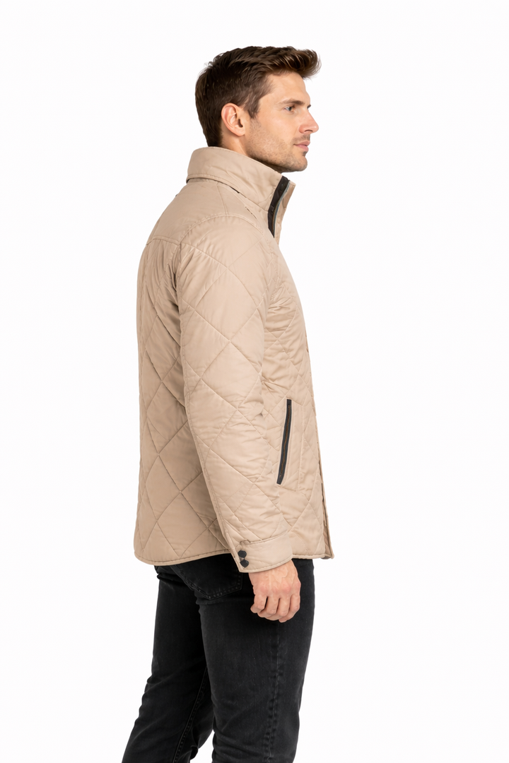 Paul & Shark Save The Sea Quilted Jacket with Alcantara® | Beige