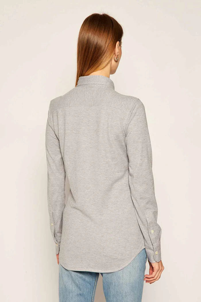 Ralph Lauren Slim Fit Knit Cotton Oxford Shirt | Boulder Grey