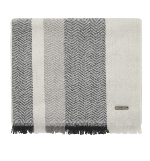 Ted Baker Alfredi Striped Scarf | Grey