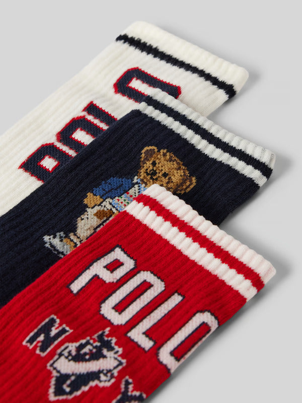 Ralph Lauren 3 Pack Socks Gift Box | Navy/Red/Ivory