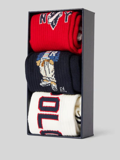 Ralph Lauren 3 Pack Socks Gift Box | Navy/Red/Ivory