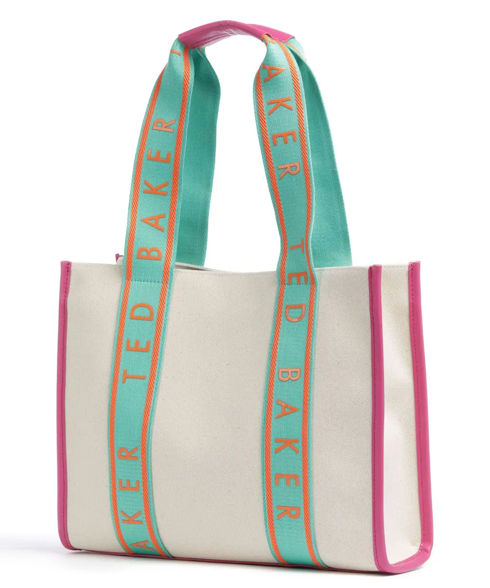 Ted Baker Georjia Branded Webbing Canvas Tote Bag | Bright Green