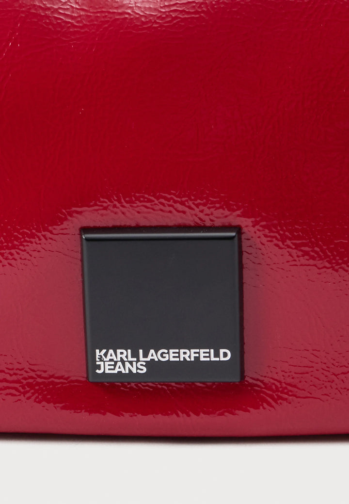 Karl Lagerfeld Glossy Mini Hobo Bag | Pompeian Red