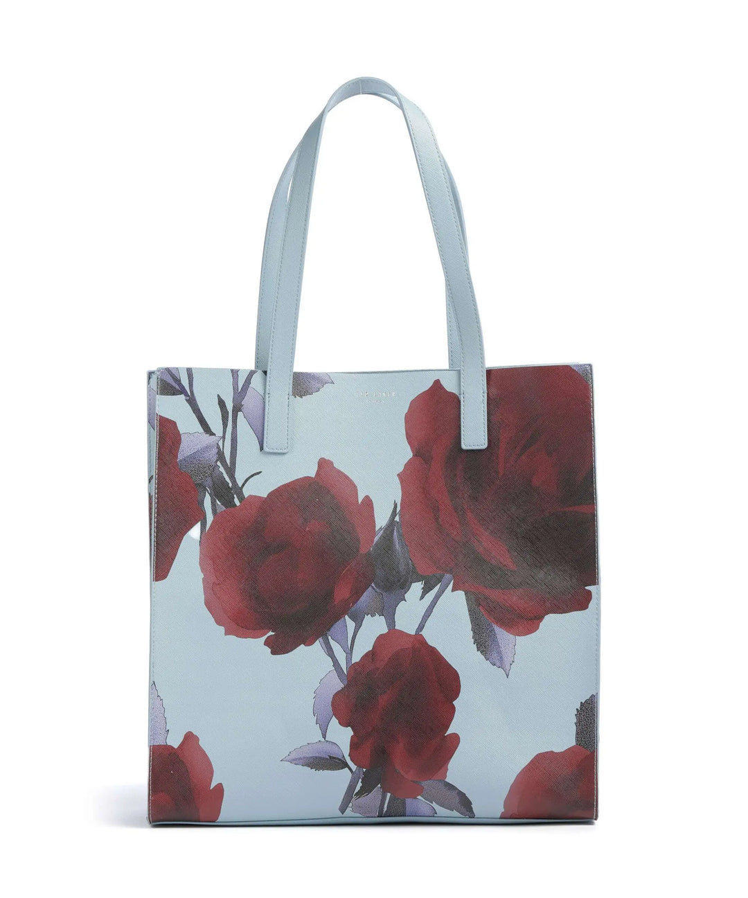 Ted Baker Rose Print PU Large Icon Tote Bag | Mid Blue