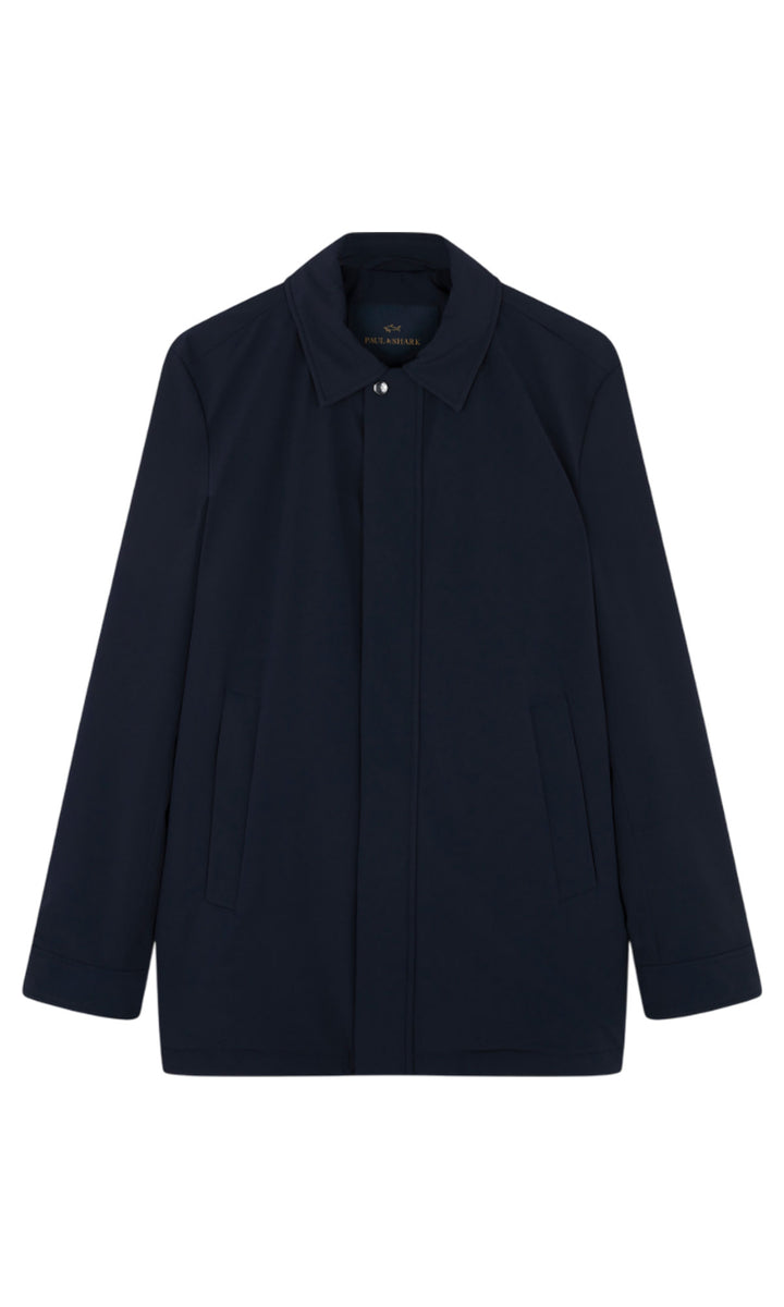Paul & Shark Typhoon Re-4X4 Stretch Carcoat with Shirt Collar | Navy