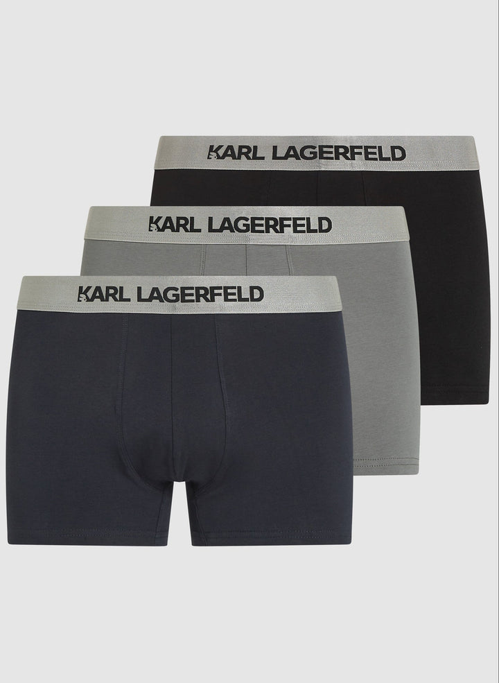 Karl Lagerfeld Metallic Elastic Trunk 3 Pieces | Navy/Black/Grey