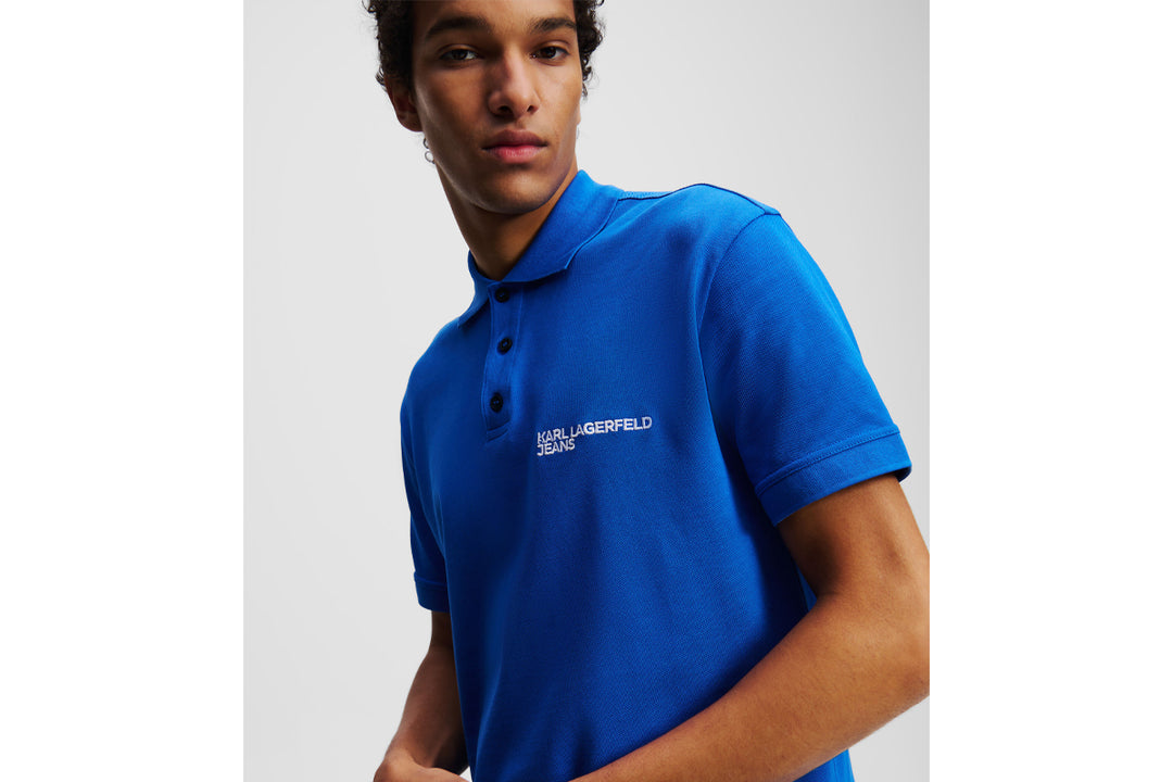 Karl Lagerfeld Logo Men's Polo | Azure Blue