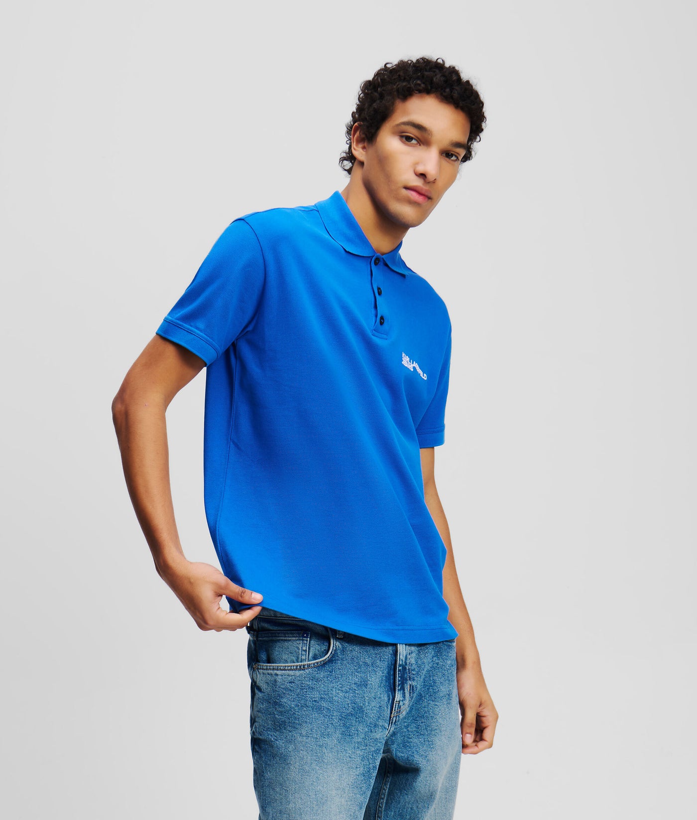 Karl Lagerfeld Logo Polo Shirt | Blue