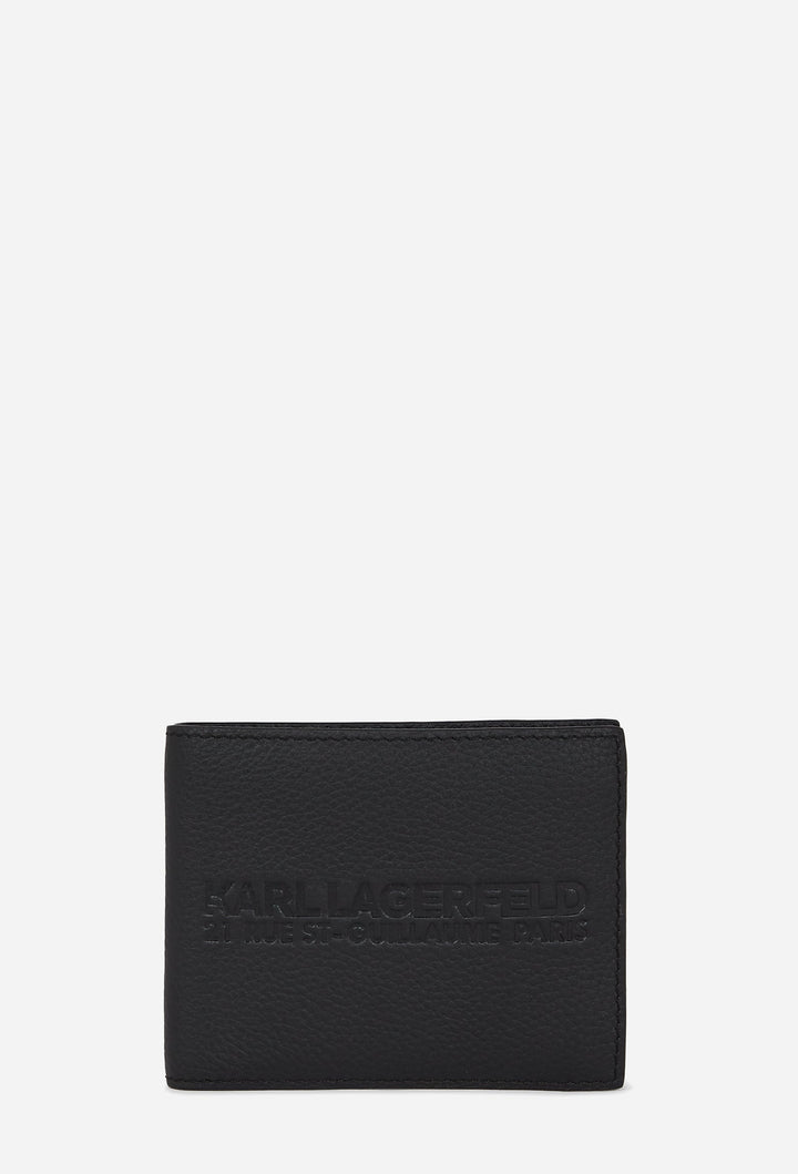 Karl Lagerfeld Grainy Leather Bifold Wallet | Black