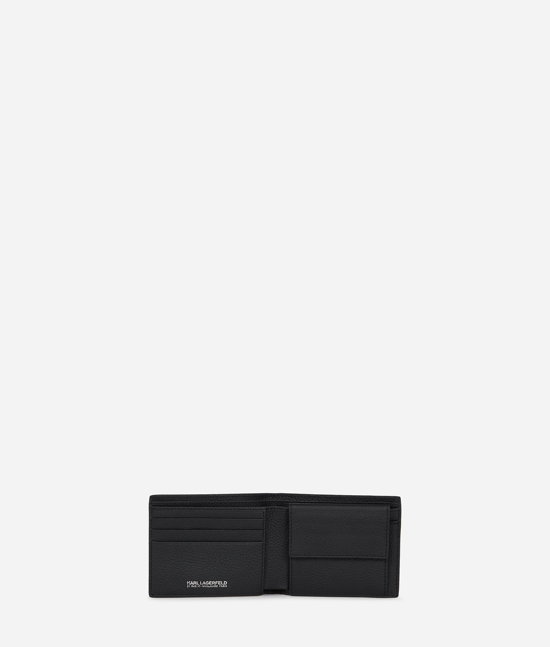 Karl Lagerfeld Grainy Leather Bifold Wallet | Black