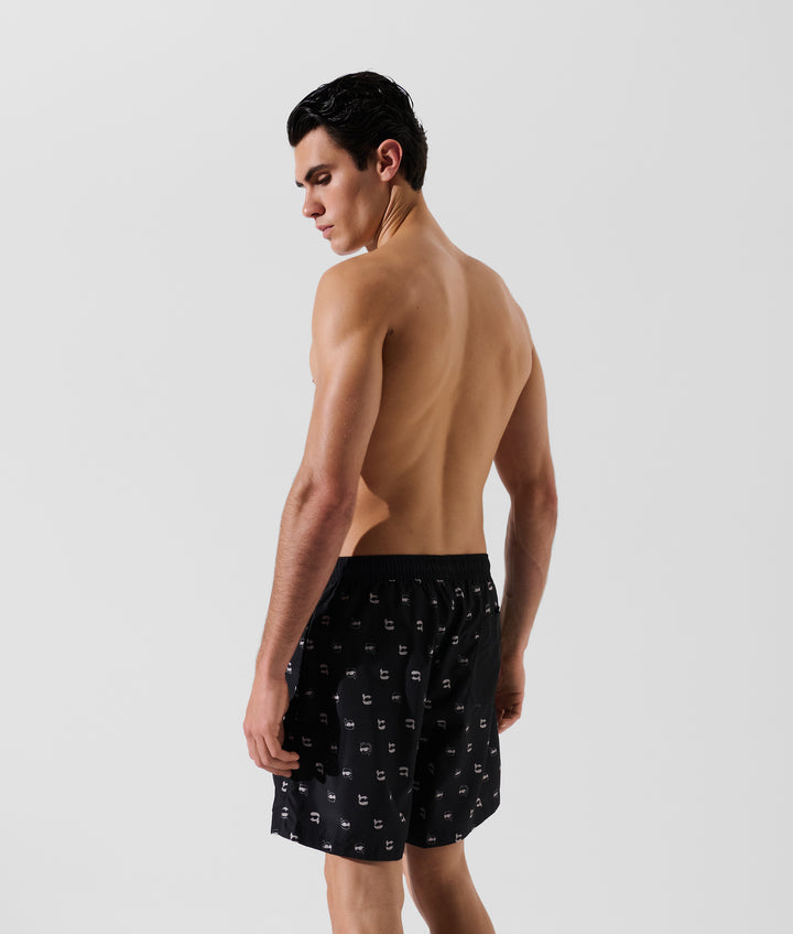 Karl Lagerfeld Ikon All-Over Print Boardshorts | Black