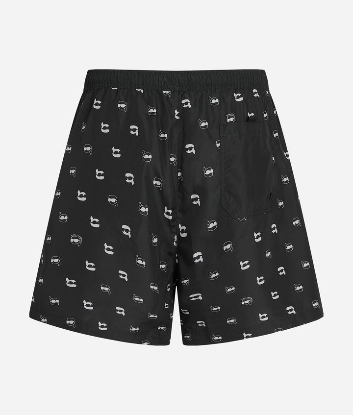 Karl Lagerfeld Ikon All-Over Print Boardshorts | Black