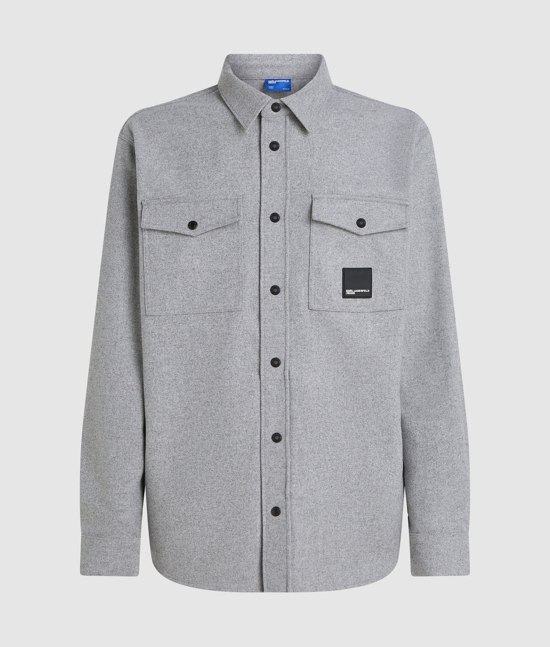 Karl Lagerfeld Wool-Blend Flannel Overshirt | Monument