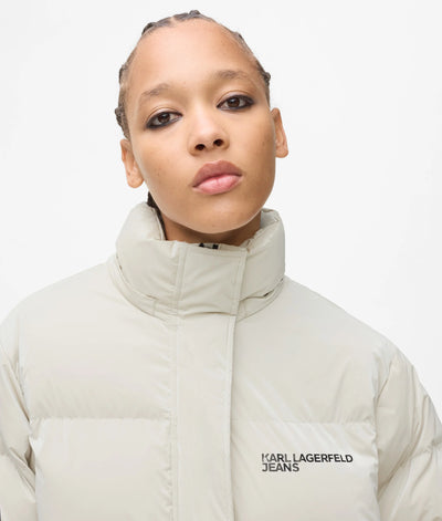 Karl Lagerfeld Women's Shiny Puffer Jacket | Off White