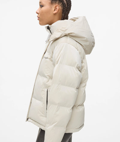 Karl Lagerfeld Women's Shiny Puffer Jacket | Off White