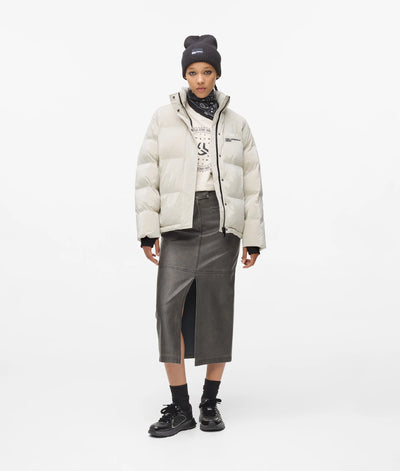Karl Lagerfeld Women's Shiny Puffer Jacket | Off White