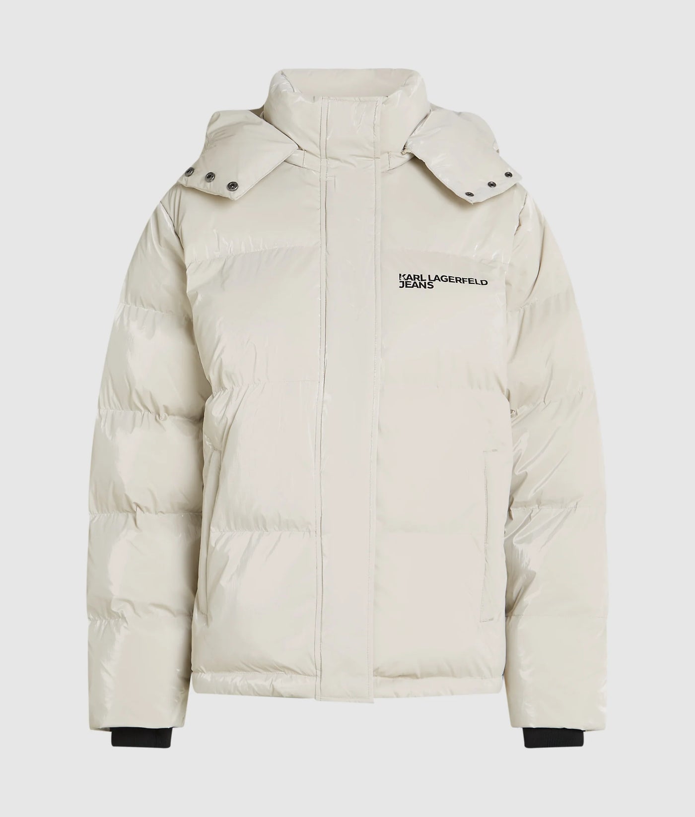 Karl Lagerfeld Women's Shiny Puffer Jacket | Off White
