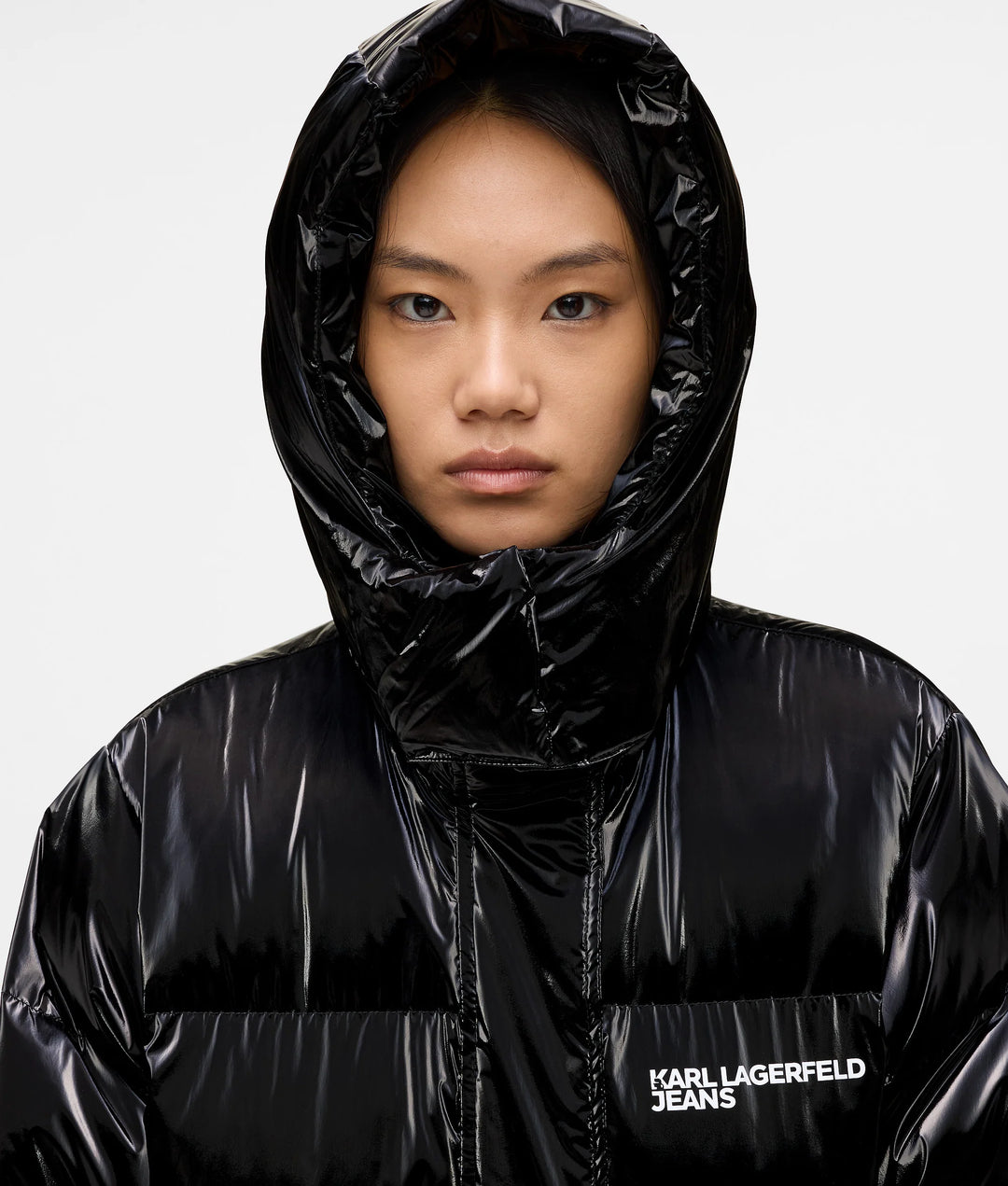 Karl Lagerfeld Women's Shiny Puffer Jacket | Black