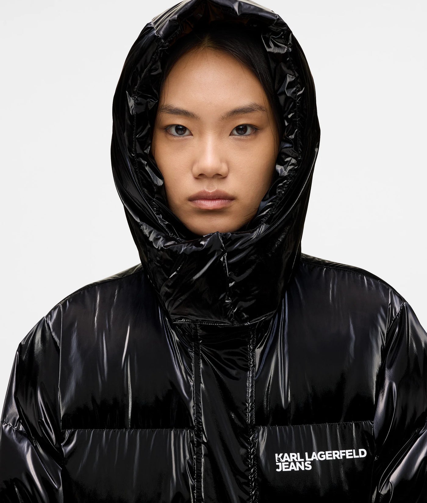 Karl Lagerfeld Women's Shiny Puffer Jacket | Black