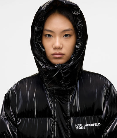 Karl Lagerfeld Women's Shiny Puffer Jacket | Black