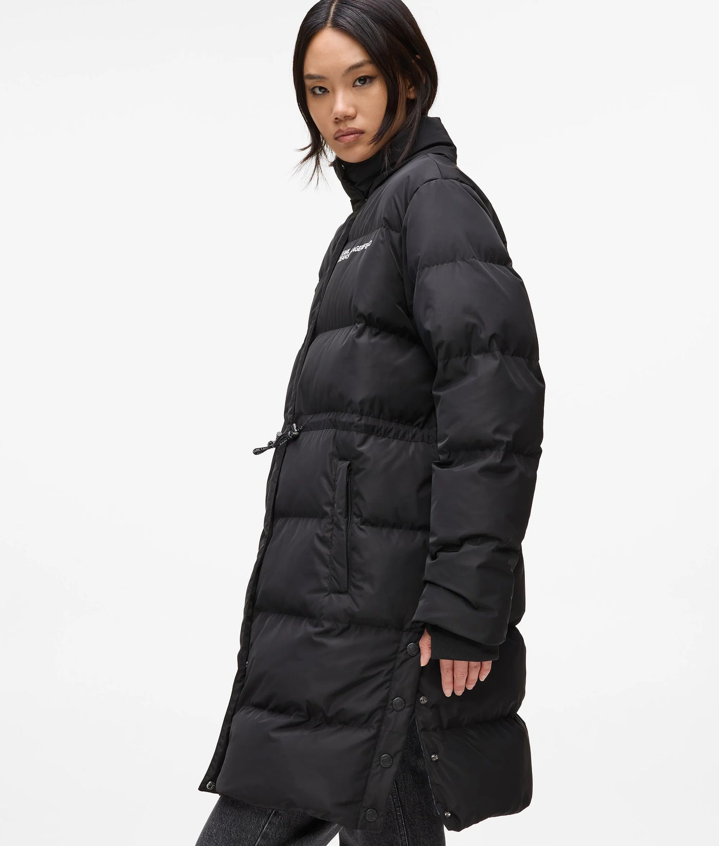 Karl Lagerfeld Women's Long Puffer Jacket | Black