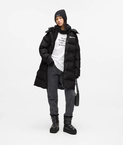 Karl Lagerfeld Women's Long Puffer Jacket | Black