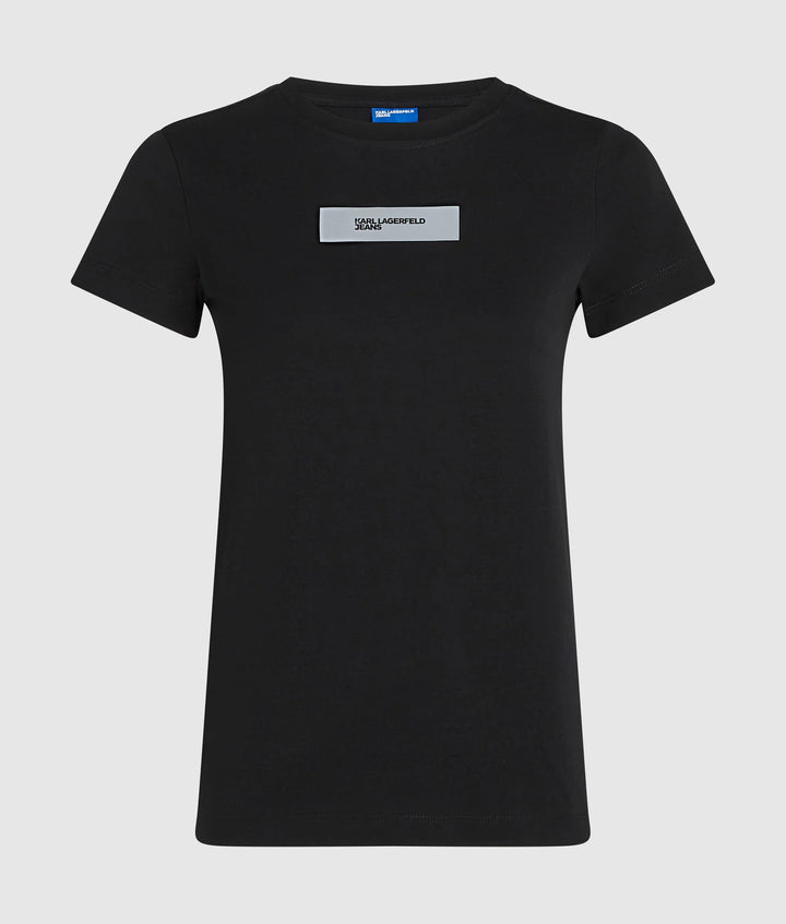 Karl Lagerfeld Women's Slim Reflective Logo T-shirt | Black