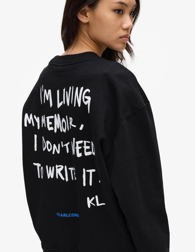 Karl Lagerfeld Women's Relaxed Karl Quote Sweatshirt | Black