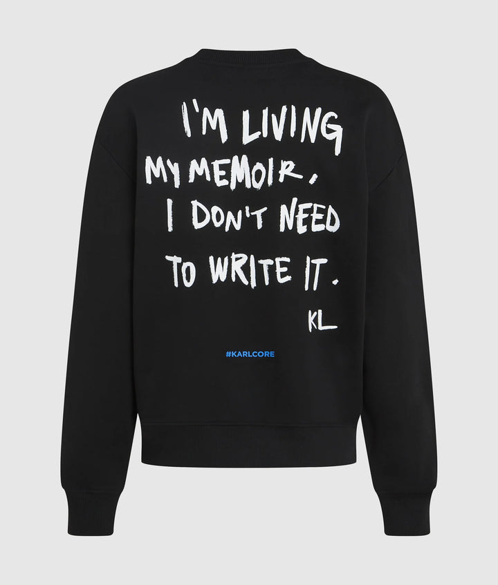 Karl Lagerfeld Women's Relaxed Karl Quote Sweatshirt | Black