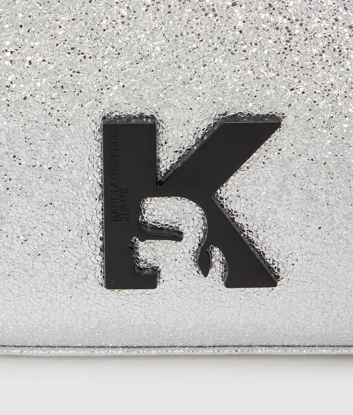 Karl Lagerfeld Geo Shiny Shoulder Bag | Silver