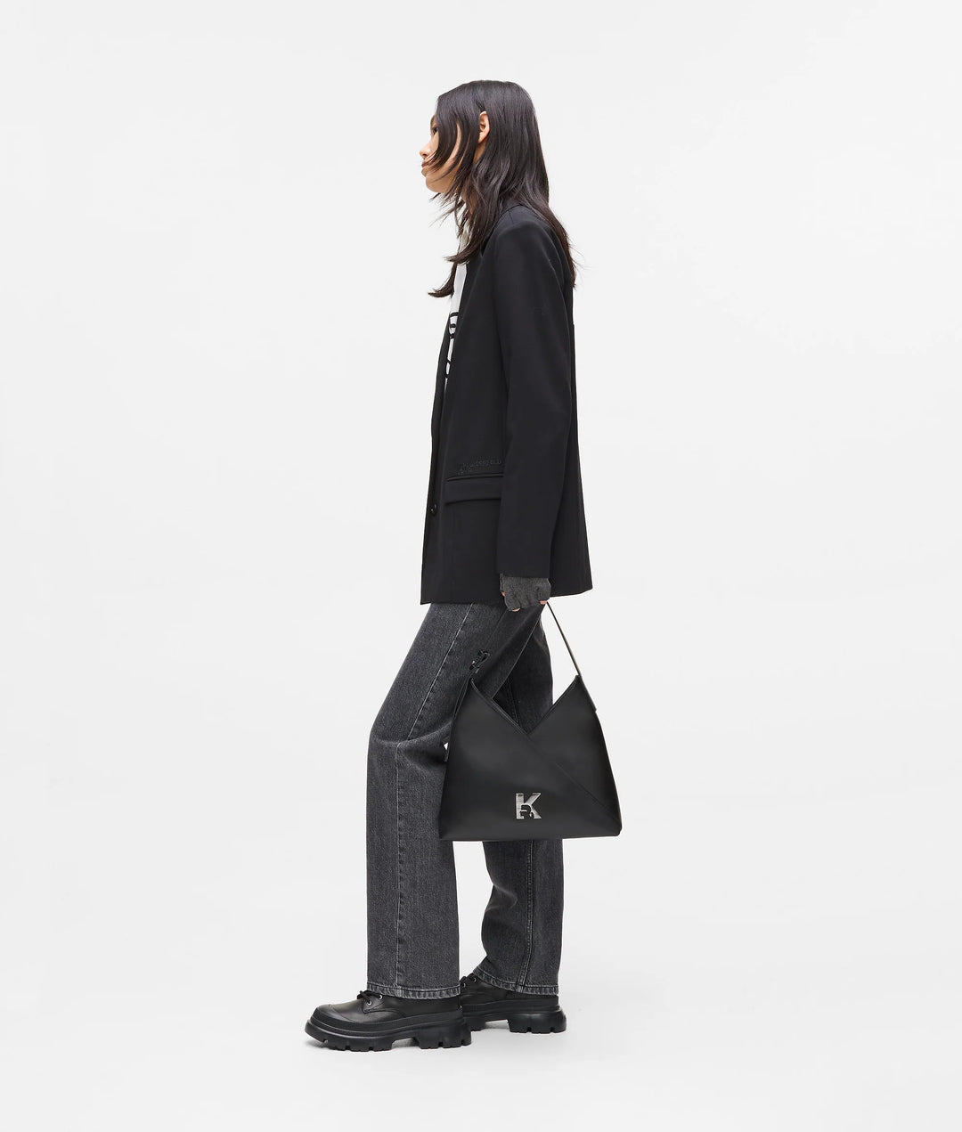 Karl Lagerfeld Geo Leather Small Tote Bag | Black