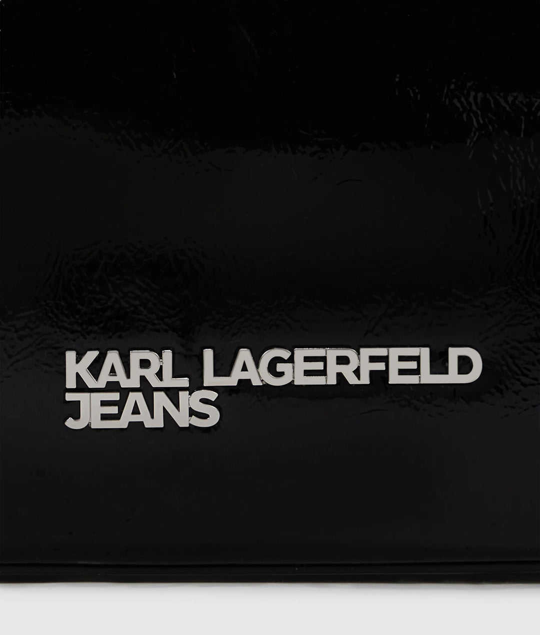 Karl Lagerfeld Logo Shiny Shoulder Bag | Black